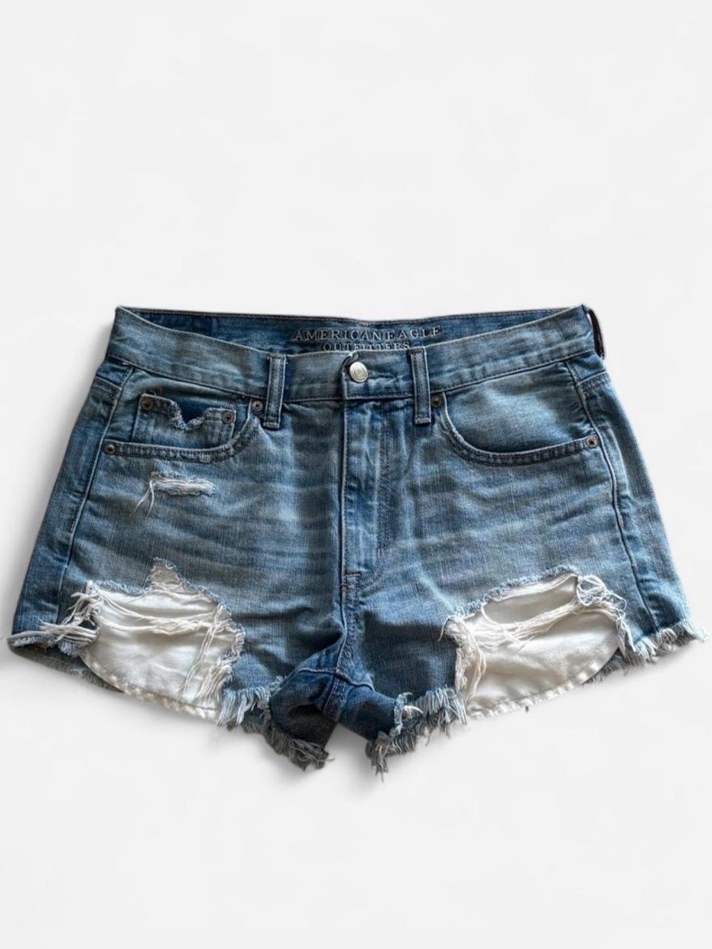 American Eagle Outfitters Distressed Blue Denim Cutoff Shorts